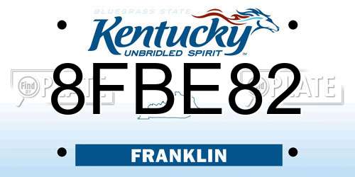 8FBE82 Kentucky License Plate