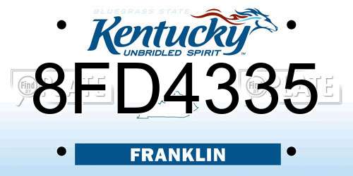 8FD4335 Kentucky License Plate