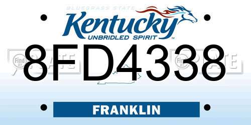 8FD4338 Kentucky License Plate