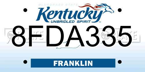 8FDA335 Kentucky License Plate