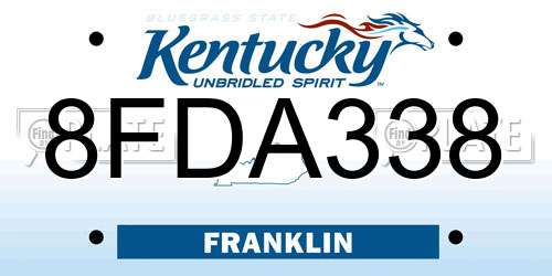 8FDA338 Kentucky License Plate