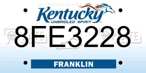8FE3228 Kentucky License Plate