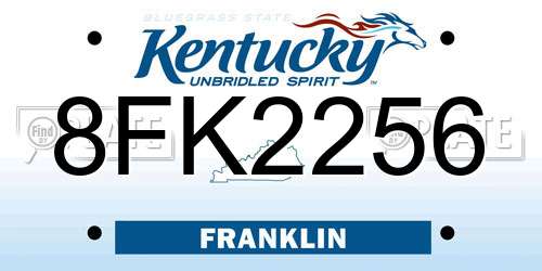 8FK2256 Kentucky License Plate