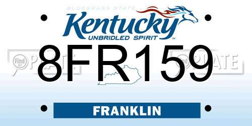 8FR159 Kentucky License Plate