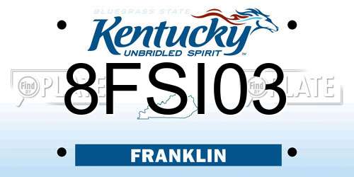 8FSI03 Kentucky License Plate