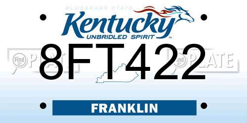 8FT422 Kentucky License Plate