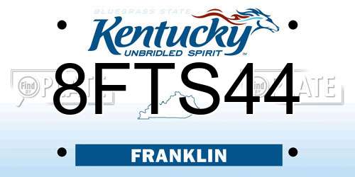 8FTS44 Kentucky License Plate