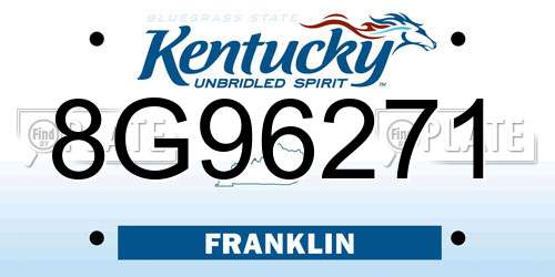 8G96271 Kentucky License Plate