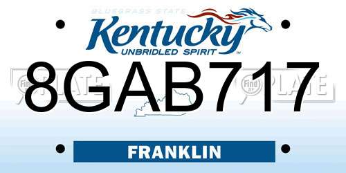 8GAB717 Kentucky License Plate