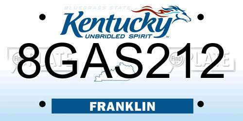 8GAS212 Kentucky License Plate