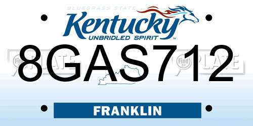 8GAS712 Kentucky License Plate