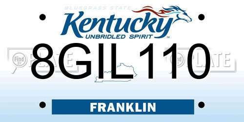 8GIL110 Kentucky License Plate