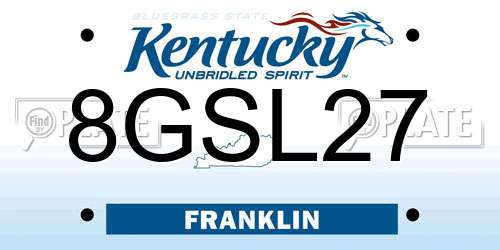 8GSL27 Kentucky License Plate