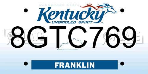 8GTC769 Kentucky License Plate