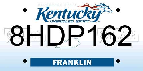 8HDP162 Kentucky License Plate