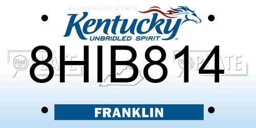 8HIB814 Kentucky License Plate
