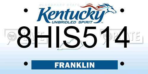 8HIS514 Kentucky License Plate