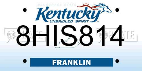 8HIS814 Kentucky License Plate