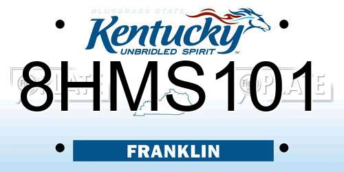 8HMS101 Kentucky License Plate