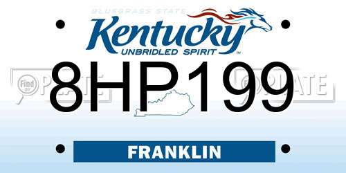 8HP199 Kentucky License Plate