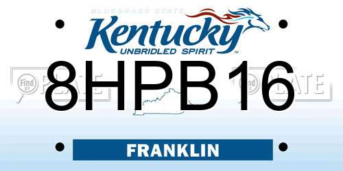 8HPB16 Kentucky License Plate