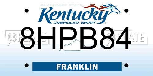 8HPB84 Kentucky License Plate