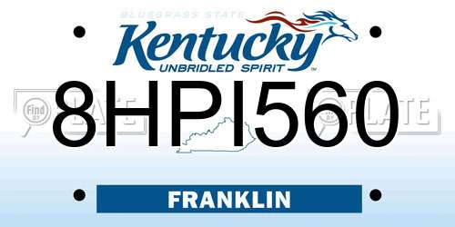 8HPI560 Kentucky License Plate