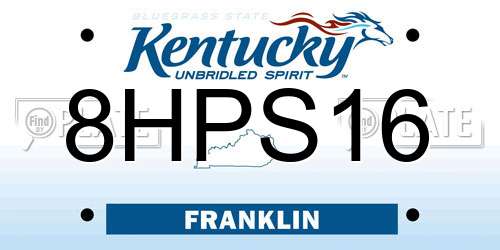 8HPS16 Kentucky License Plate