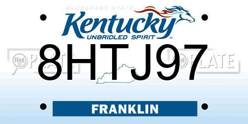 8HTJ97 Kentucky License Plate