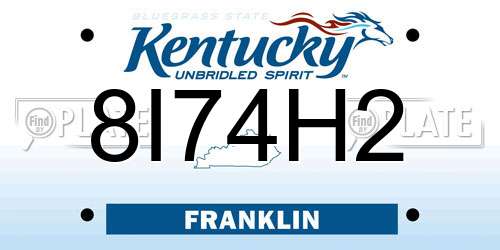 8I74H2 Kentucky License Plate
