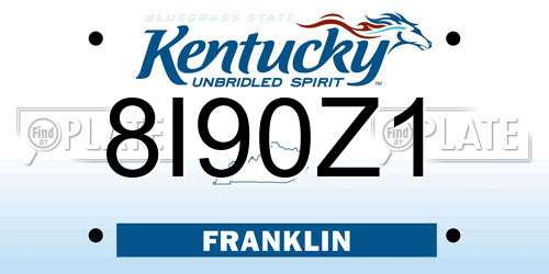 8I90Z1 Kentucky License Plate
