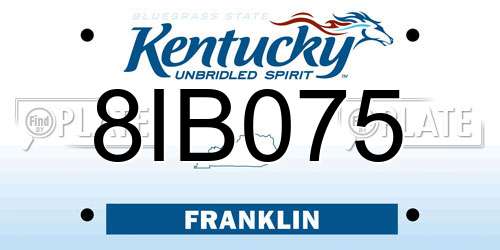 8IB075 Kentucky License Plate