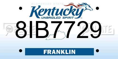 8IB7729 Kentucky License Plate