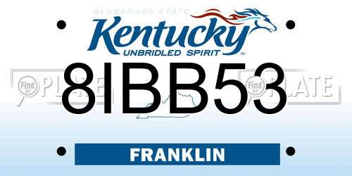 8IBB53 Kentucky License Plate