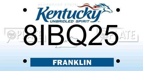 8IBQ25 Kentucky License Plate