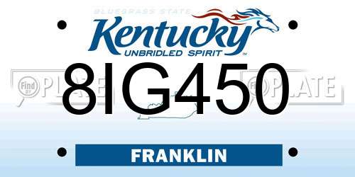 8IG450 Kentucky License Plate