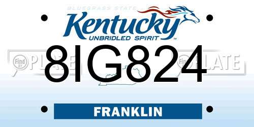 8IG824 Kentucky License Plate