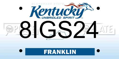 8IGS24 Kentucky License Plate