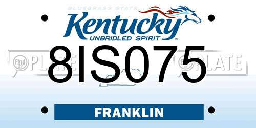 8IS075 Kentucky License Plate