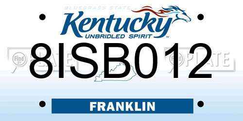 8ISB012 Kentucky License Plate