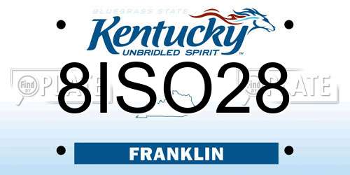 8ISO28 Kentucky License Plate