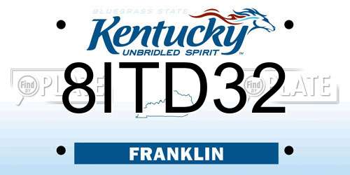 8ITD32 Kentucky License Plate