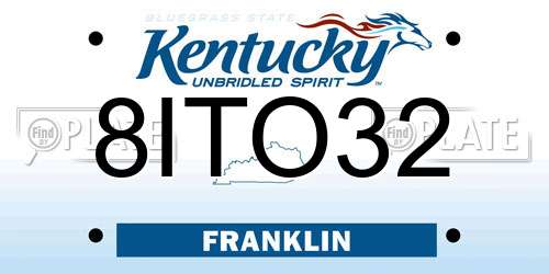 8ITO32 Kentucky License Plate