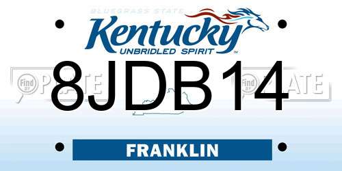 8JDB14 Kentucky License Plate