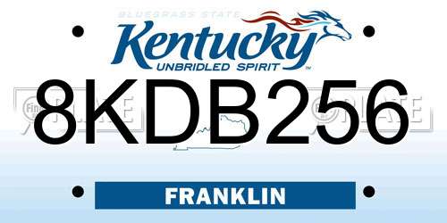 8KDB256 Kentucky License Plate