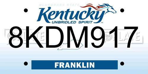 8KDM917 Kentucky License Plate