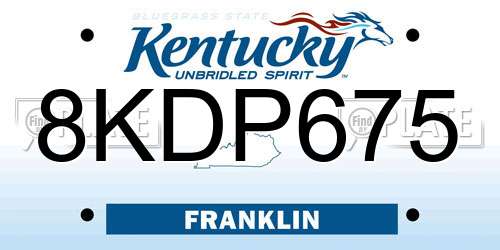 8KDP675 Kentucky License Plate