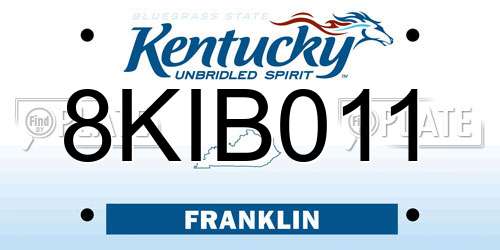 8KIB011 Kentucky License Plate