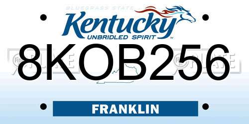8KOB256 Kentucky License Plate