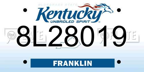 8L28019 Kentucky License Plate